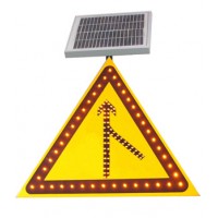 骧虎交通设施 太阳能合流标志牌 太阳能发光标志牌支持定制